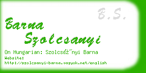 barna szolcsanyi business card